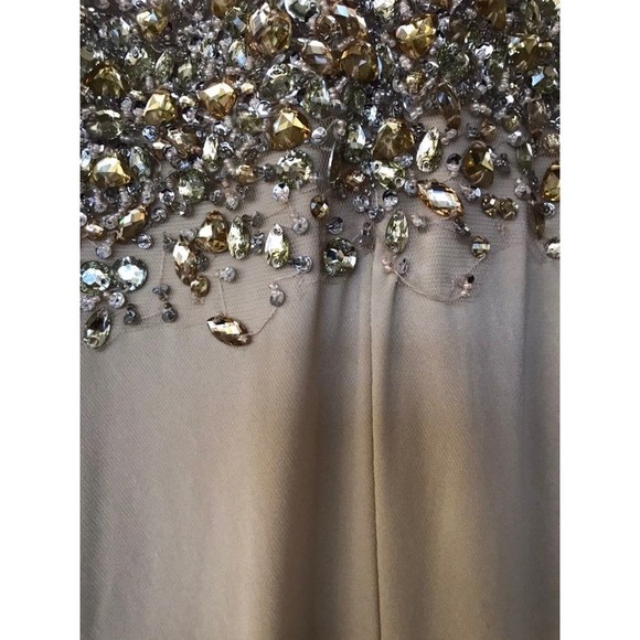 Juliet Women's Cream Formal Dress With Embellished Silver & Gold Sequin Large - Picture 11 of 14